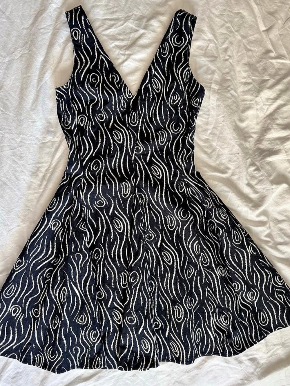 Opening Ceremony Black & White Abstract Swirl Skater Dress Size 6